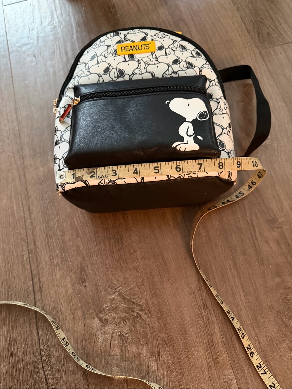 Peanuts NWT Black & White Snoopy Mini Backpack - Picture 5 of 5